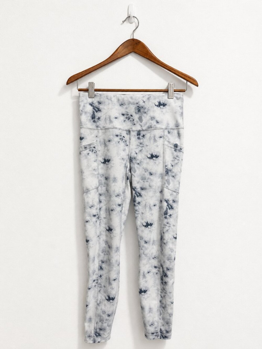 Yogalicious Lux Tie Dye Leggings Medium High Rise 24" Inseam Blue Gray White